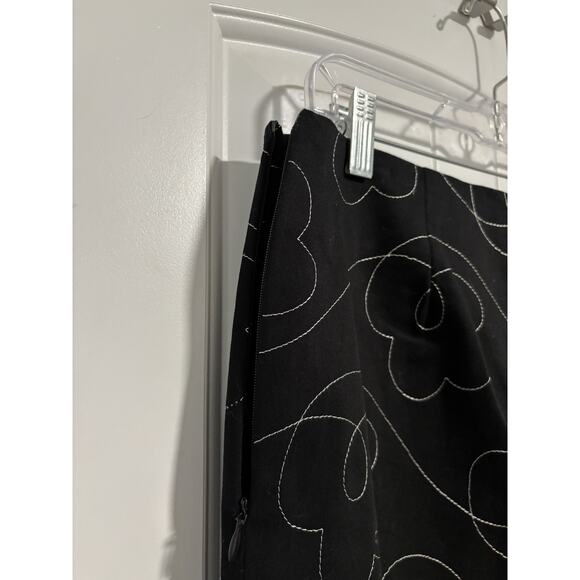 VTG Eric Spencer Wide Leg Flare Pants 10 Black Cloud Print Trousers - Picture 3 of 4